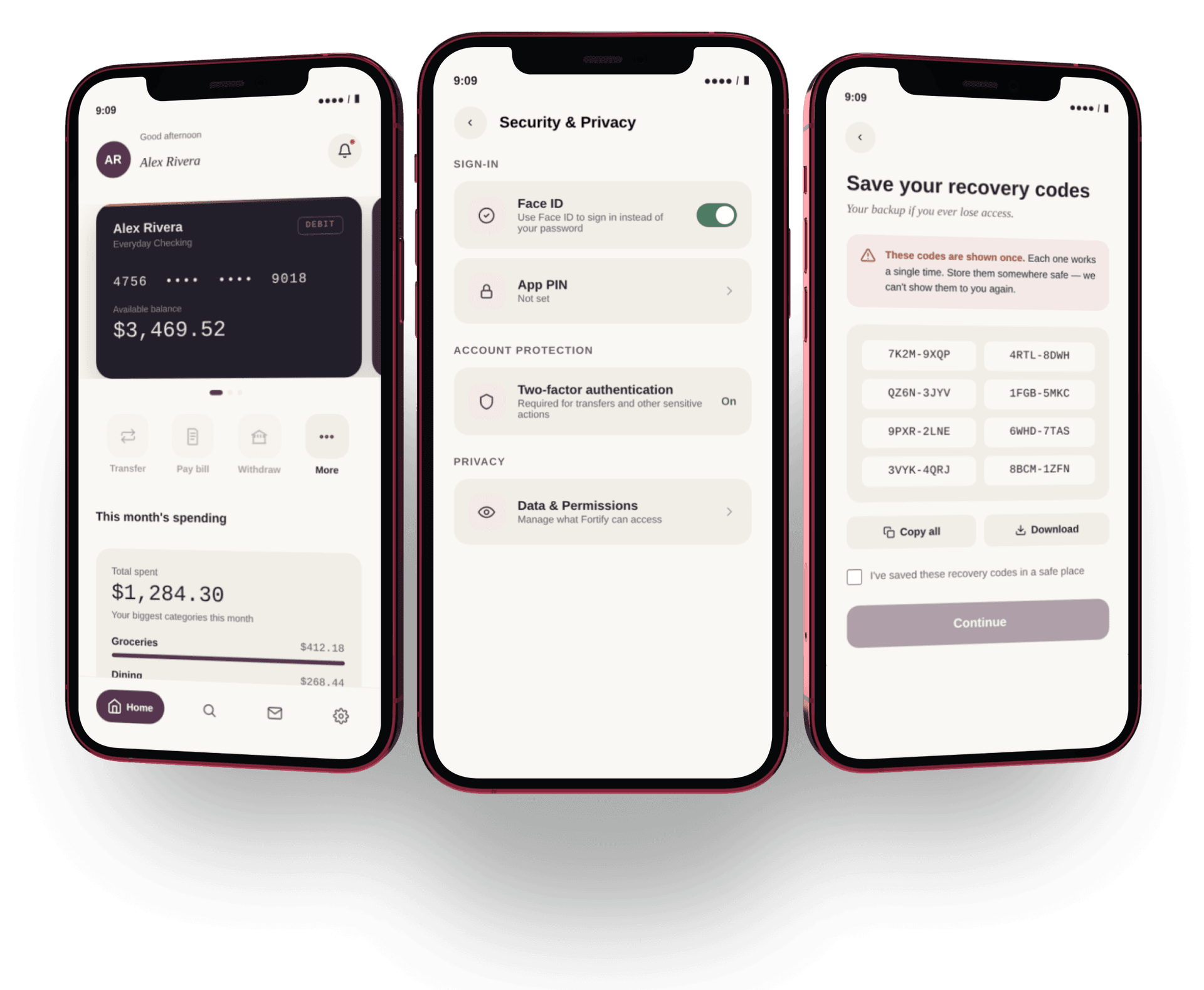Fortify Bank security settings